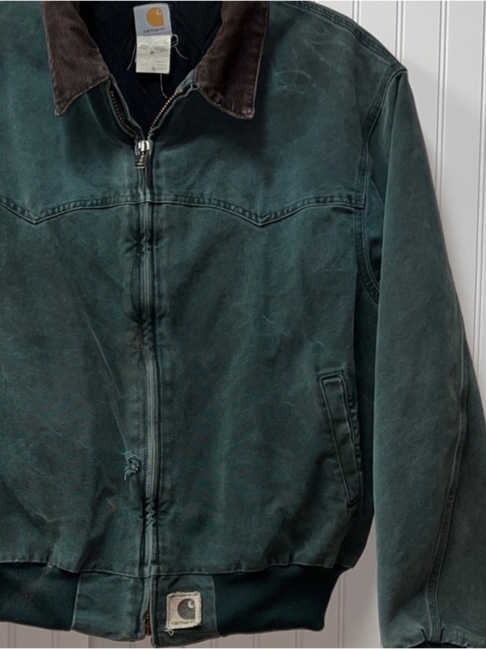 Carhartt Thrashed Green Santa Fe Jacket XXL Vintage